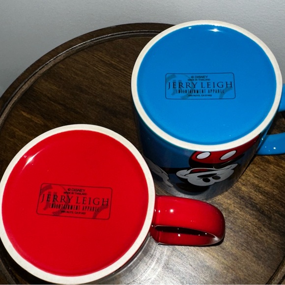 Disney Mickey & Minnie Mouse Mug Set by Jerry Leigh - Red & Blue Pair - Picture 4 of 4